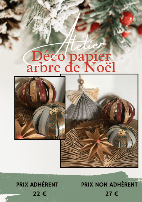 Atelier Binôme enfant/adulte Deco papier arbre de Noël - prix de réservation