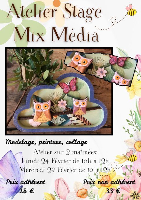 Atelier Stage Mix Media Enfant-Adulte - Prix de réservation